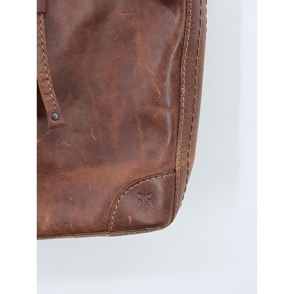 Frye Melissa Drawstring Bucket Bag Womens Cognac Brown Leather Crossbody NWT - Picture 10 of 11